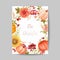 Thanksgiving day greeting invitation card, flyer banner, poster template. Autumn pumpkin, flower