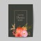 Thanksgiving day greeting, invitation card, flyer, banner, poster template. Autumn pumpkin, flower, leaves