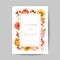 Thanksgiving day greeting invitation card, flyer, banner, poster template. Autumn pumpkin, flower leaves, floral