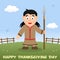 Thanksgiving Day Native Woman with Spear