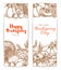 Thanksgiving day sketched retro greeting banners