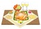 Thanksgiving Day. On the table is delicious roast turkey, two glasses of wine, fruit, apples, mushrooms, pepper and sauce. Holiday