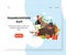 Thanksgiving Day vector website landing page design template