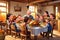 Thanksgiving dinner family gathering rural home