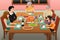 Thanksgiving Family Dinner Illustration