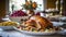 Thanksgiving Feast: Roasted Turkey with Cranberry Relish and Sides