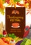 Thanksgiving festival vector flyer, pumpkin pie