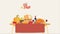 Thanksgiving festive holiday dinner animation