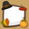 Thanksgiving Frame with Pilgrim Hat