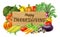 Thanksgiving Fruits and Vegetable Produce Sign