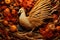 Thanksgiving full autumn decor, Festive autumn decor with pheasant