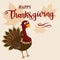 Thanksgiving funny turkey background. Happy thanksgiving concept with leaves