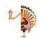 Thanksgiving greeting banner. Funny turkey postcard autumn. Family Thanksgiving Day poster with place for text.
