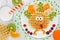 Thanksgiving healthy breakfast idea for kids - wafer turkey with