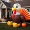 Thanksgiving inflatable turkey yard display, exterior home decor, seasonal decoration for thanksgiving day