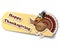 Thanksgiving label with turkey sticker