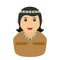 Thanksgiving Native Woman Avatar Flat Icon