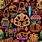 Thanksgiving Neon Seamless Pattern