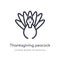 thanksgiving peacock outline icon. isolated line vector illustration from united states of america collection. editable thin