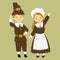 Thanksgiving Pilgrim Couple