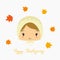 Thanksgiving Pilgrim Girl Character