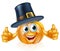 Thanksgiving pilgrim hat pumpkin man