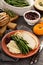 Thanksgiving plate with turkey, mashed potatoes and green beans