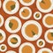 Thanksgiving Pumpkin Pies on Plates Top View Seamless Repeat Design