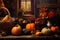 Thanksgiving With Pumpkins and grapes, pumpkin autumn background