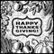 Thanksgiving Retro Card black and white