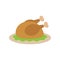 Thanksgiving roasted turkey vector icon