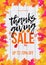 Thanksgiving sale poster autumn promo discount fall web banner vector leaf template