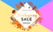 Thanksgiving sale poster autumn promo discount golden web banner vector leaf template