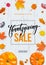 Thanksgiving sale poster autumn pumpkin promo discount web banner vector leaf background