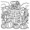 Thanksgiving Scarecrow Coloring Page for Kids