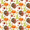 Thanksgiving seamless pattern background autumn pumpkin traditional holiday food harvest celebration vector illustration