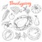 Thanksgiving sketches vector