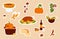 Thanksgiving sticker pack with cooked food