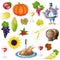 Thanksgiving stickers elements