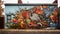 Thanksgiving Street Art: A Colorful Turkey and Cornucopia Mural