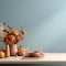 thanksgiving table with pumpkins and flowers