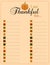 Thanksgiving thankful list. I`m Thankful for. Gratitude Card. Printable Autumn activity page.