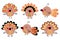 Thanksgiving traditional turkeys birds clipart collection. Perfect for tee, stickers, greeting card, party invitation and print.