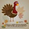 Thanksgiving turkey background. Happy thanksgiving concept with leaves