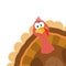 Thanksgiving Turkey Bird Cartoon Mascot Character Peeking From A Corner.