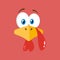 Thanksgiving Turkey Bird Face Cartoon Character Flat Label