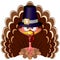 Thanksgiving Turkey Funny Cartoon Character Vector Illustration