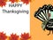 Thanksgiving Turkey holiday background maple leaves