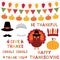 Thanksgiving turkey, photo booth props and decoration set, text in hand lettered font