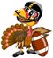 Thanksgiving Turkey Playing American Football